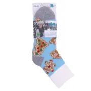 Socks AirPlus Aloe Cabin Moisturizers - Blue/Grey Cookie Pattern - Size 35-41