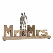 Decorative Figure Dkd Home Decor Mr & Mrs Silver Aluminium 51 x 7.5 x 28 Cm