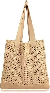 [COOKOOKY] Beach Bag with added lining Crochet Tote Bag for Women Aesthetic Shoulder Bag Handmade Knit Bag