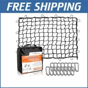 Heavy-Duty Bungee Cargo Net 5'x7' Stretches to 10'x14' with 16 D-Clip Hooks
