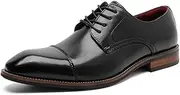 ARSUGMZ Men's Leather Shoes Men's Business Dress Men's Shoes Casual Genuine Leather Men's Shoes Derby Shoes(Black,41)