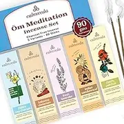 Om Meditation Incense Sticks - (5 Variants, 60 Insenses) Charcoal Free Inscents-Sticks | Nag Champa, 60s Patchouli Incense, Lavender Incense, Cinnamon & Sandalwood Incense, Perfect Care Gift