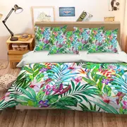 3D Bright Flowers Leaves 211 Bedding Set Pillowcases Quilt Duvet Cover Set Queen King