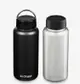 【【蘋果戶外】】Klean kanteen KKW40WSSL【寬口 / 40oz / 1182ml】美國 40oz 1182ml 不鏽鋼水瓶 休閒水壺 登山水壺 原色 黑色 Wide Water Bottle with Loop Cap