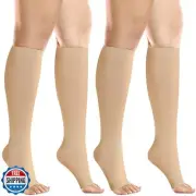 +MD 2 Pairs Compression Socks for Women and Men Medical Grade 20-30 mmHg, Ope