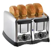 Hamilton Beach 24850 4 Slot Chrome Pop Up Toaster w/ 1.5" Slots 120v