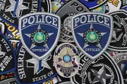 Set of 2-Flag SILVER Texas Badges & Godley Style Patches. LEOs Only
