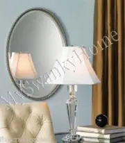 Luxe BEADED BRONZE Oval Vanity Wall Mirror NEIMAN MARCUS Metal Brown Dark