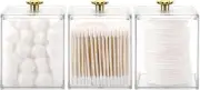 Tecbeauty 3PCS Qtip Holder Bathroom Organizer and Storage Containers Plastic...