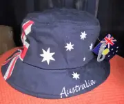 HAT FLOPPY AUSTRALIAN AUSSIE FLAG + FREE.BANDANA.