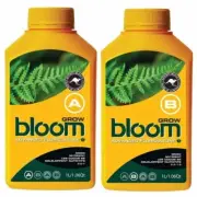 BLOOM NUTRIENTS A&B 1L SET YELLOW BOTTLES GROW GROWING FLORICULTURE HYDROPONICS