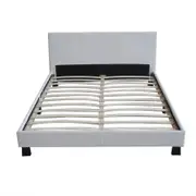 Monica White PU Leather Double Bed