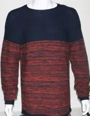 $79 Buffalo David Bitton Men's Blue Wawood Two-Toned Sweater Size Large L NWT