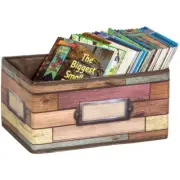 Teacher Created Resources Reclaimed Wood Design Small Storage Bin