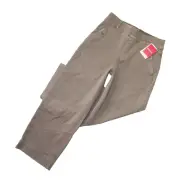 NWT SPANX 20312T Stretch Twill Cropped Wide Leg in Smoke Khaki Pants XL Tall
