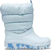 [Crocs] Unisex Children's Classic Neo Puff Boot K Snow Boots, Mineral Blue, 28/29 EU