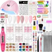 Acrylic Nail Kit,Acrylic Powder Set,Electric Nail Drill Set Polish Pen File Kit, Nail Lamp Manicure Dryer Lamp, Acrylic Nail 3D Art Manicure Supplies for beginners with everything