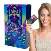 78PCS Neon Rider Tarot Card Prophecy Divination Deck Family Party Board Game Fate Card Fortune Telling Game Toys