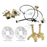 3 Stud Front Wheel Hub Stub Axle Brake Assembly Rotor Kit ATV Quad Go Kart Buggy