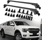 TINIANHHCT Cross Bar Compatible with Ford Ranger 2022-2024 with Naked Roof Crossbar Aluminum Roof Rack for Luggage Kayak Bike Snowboard Black