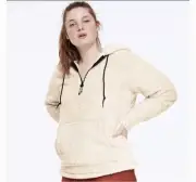 VS PINK Half Zip Teddy Pullover Jacket Medium Champagne Beige Hoodie