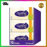 Quilton 3 PLY Aloe Vera Facial tissues, (12 boxes of 110 tissues) Au Free Ship
