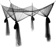 YWJLQH 4 Corner Post Bed Canopy Net Bedding Drape for Camping and Home, Black, as described