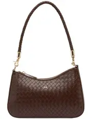 [Mocha] Lucy Woven Crossbody Bag in Brown