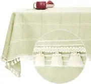 Deconovo Christmas Decorations Tablecloths Rectangle Poly-Cotton Blend Tassel.