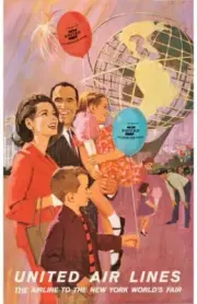 Vintage United Airlines Ad Poster Print 17 X 12 Reproduction