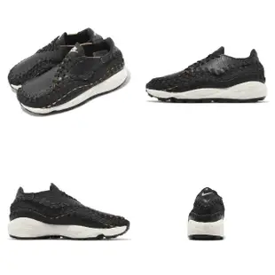 【NIKE 耐吉】休閒鞋 Air Footscape Woven PRM 女鞋 黑 鱷魚紋 編織 復古(FQ8129-010)