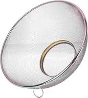 Cabilock Metal Rice Strainer Bowl Fine Mesh Soy Milk Coffee Filter Mesh Colander Sifter Kitchen Stainless Steel