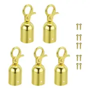 1.1"x3.1" Stanchion Rope End Stopper 5pcs Cord End Caps Barrier Rope End Golden