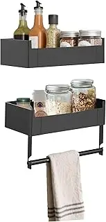 YGFRSTO 2 Pack Magnetic Spice Rack Organizer and Paper Towel Holder for Refrigerator Rustproof Side Fridge Storage Rack for Kitchen