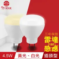 在飛比找PChome24h購物優惠-TOYAMA特亞馬 LED雷達感應燈4.5W 插頭型(白光、