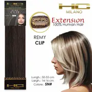 Hc milano natural hair 3 clips 1 strip remy width 14-16cm length 55cm col.5n