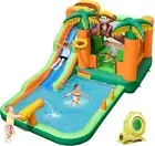JOY Inflatable Water Slide, 7-in-1 Bounce House Water Park w/Splash Pool, Water
