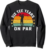 [X.Style] Funny 60th Birthday Golf Pun Retro Sunset 60 Year Old Golfer Sweatshirt ds1094 (S) Black