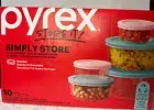Pyrex Simply Store Meal Prep Glass Food Storage Containers 10pc Round Containers