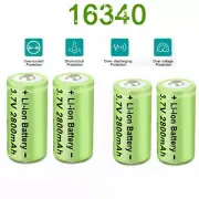 16340 Battery 2800mAh CR123A Rechargeable Cell Batteries Charger Lot