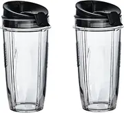 Two 24 oz. Tritan Nutri Ninja Cups with Two Sip & Seal Lids (XSK2424)