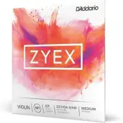 D'Addario Zyex Violin String SET, 4/4 Scale, Aluminum D String, Medium