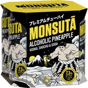 Monsuta Alcoholic Pineapple Vodka Shochu & Soda Cans 350ml x 4 Pack