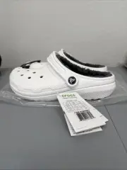 Crocs Classic Lined Clog Men’s 5 Women’s 7 White/Gray
