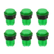 Game Round Push Buttons Green LED Light with Micro Switches 33.5mm/12V/6 Pcs