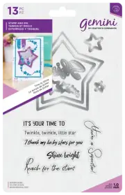 Gemini Shaker Card Stamp and Die Time to Shine Sets by Crafters Companion new