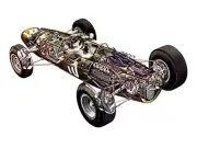 Cars formula one sport cutaway technical brm p261 Desk Mat Stitched