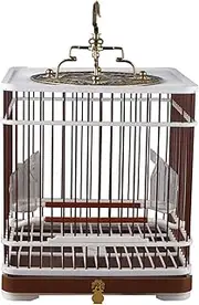 Indoor/Outdoor Aviary Portable Bird Carrier Plastic Bird Cage with Feeding Cups Bird Travel Cage for Extra Small Finches Bird Cage Parakeet Cage (Size : Medium)