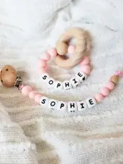 Personalised Dummy Clip -Pacifier Chain -Soother Holder -Boho Dummy Clip-Baby