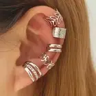 New 5Pcs/Lot Vintage Gold Color Leaves Ear Cuff Non-Piercing Fake Cartilage Clip